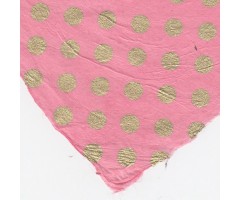 Nepaali paber MUSTRIGA 50x75cm - täpid, roosa-kuld